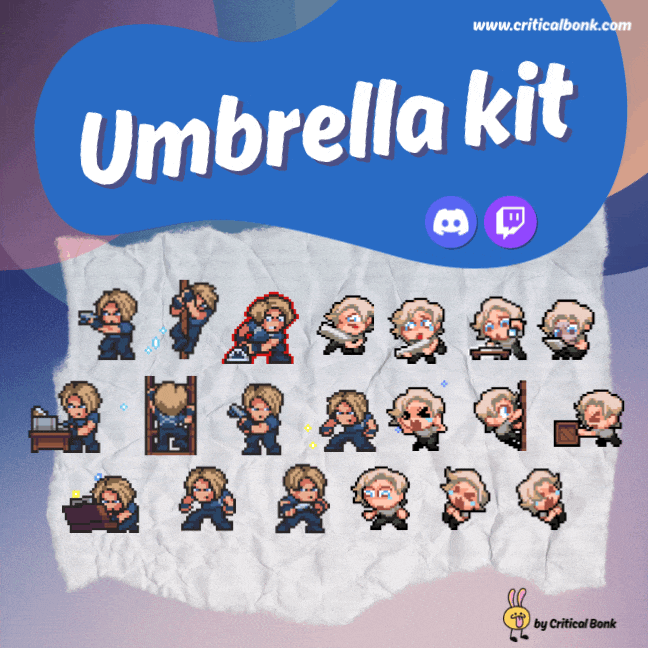 20 EMOTES/STICKERS (GIF+APNG) - UMBRELLA BUNDLE